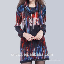 15STC6601 digital print sweater dress